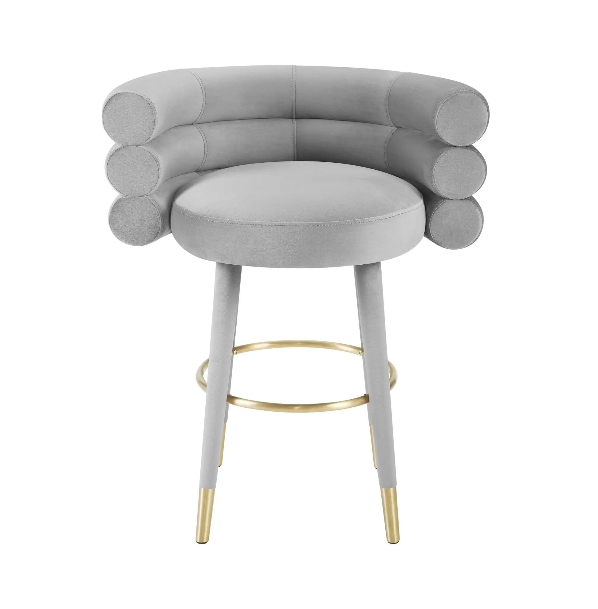 Betty Grey Velvet Counter Stool Counter Stools| TOV