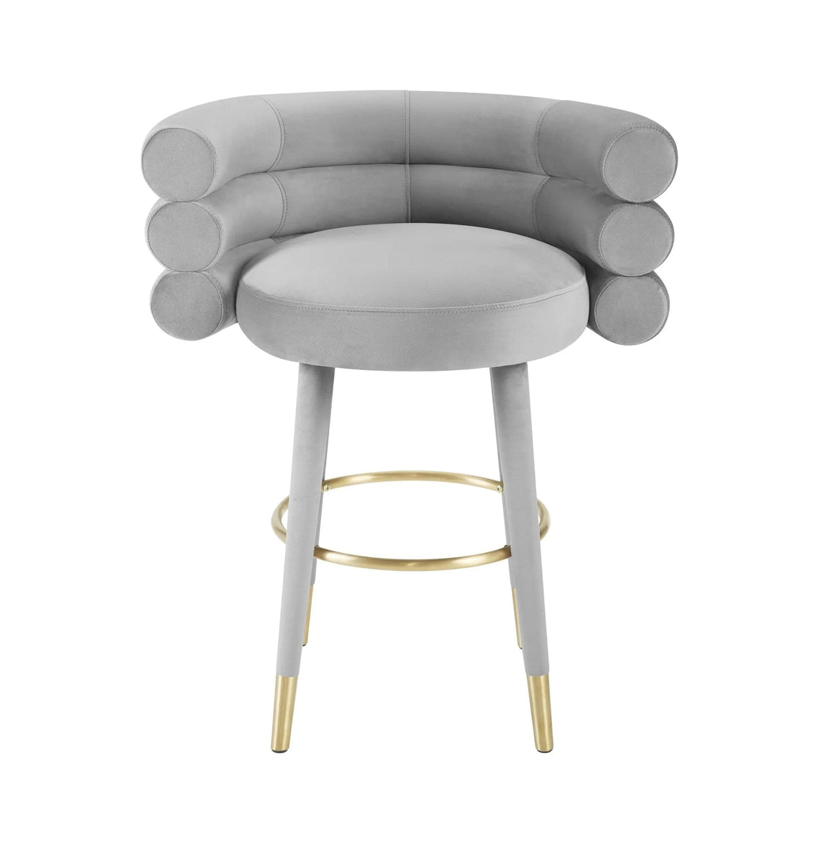 Betty Grey Velvet Counter Stool Counter Stools| TOV