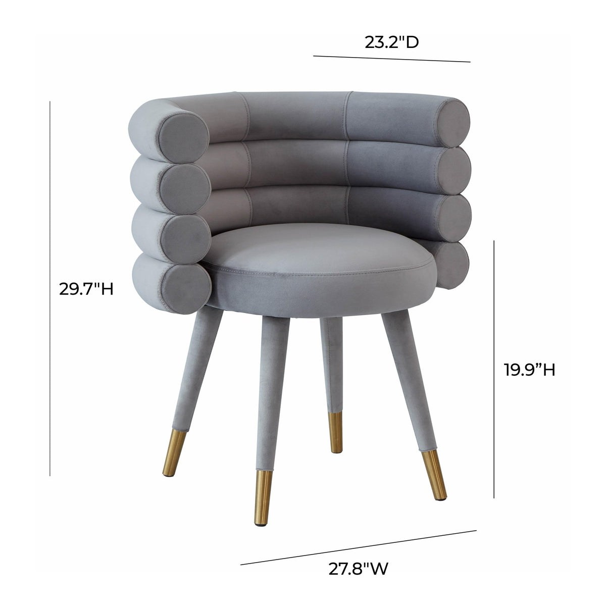Betty Grey Velvet Dining Chair Dining Chairs| TOV