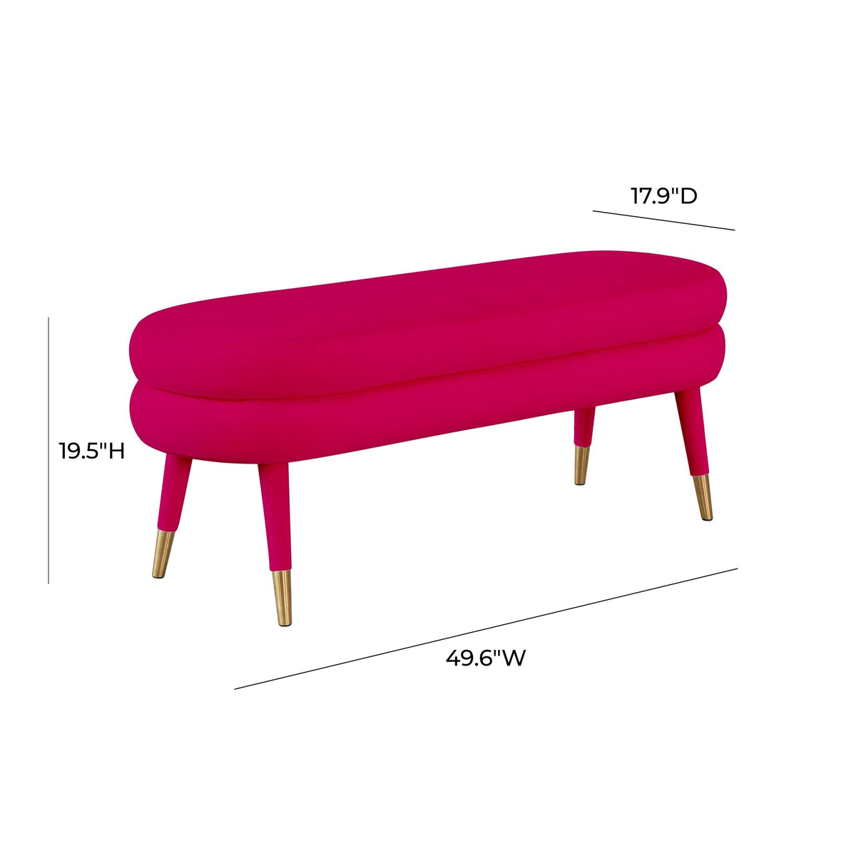 Betty Pink Velvet Bench Benches| TOV