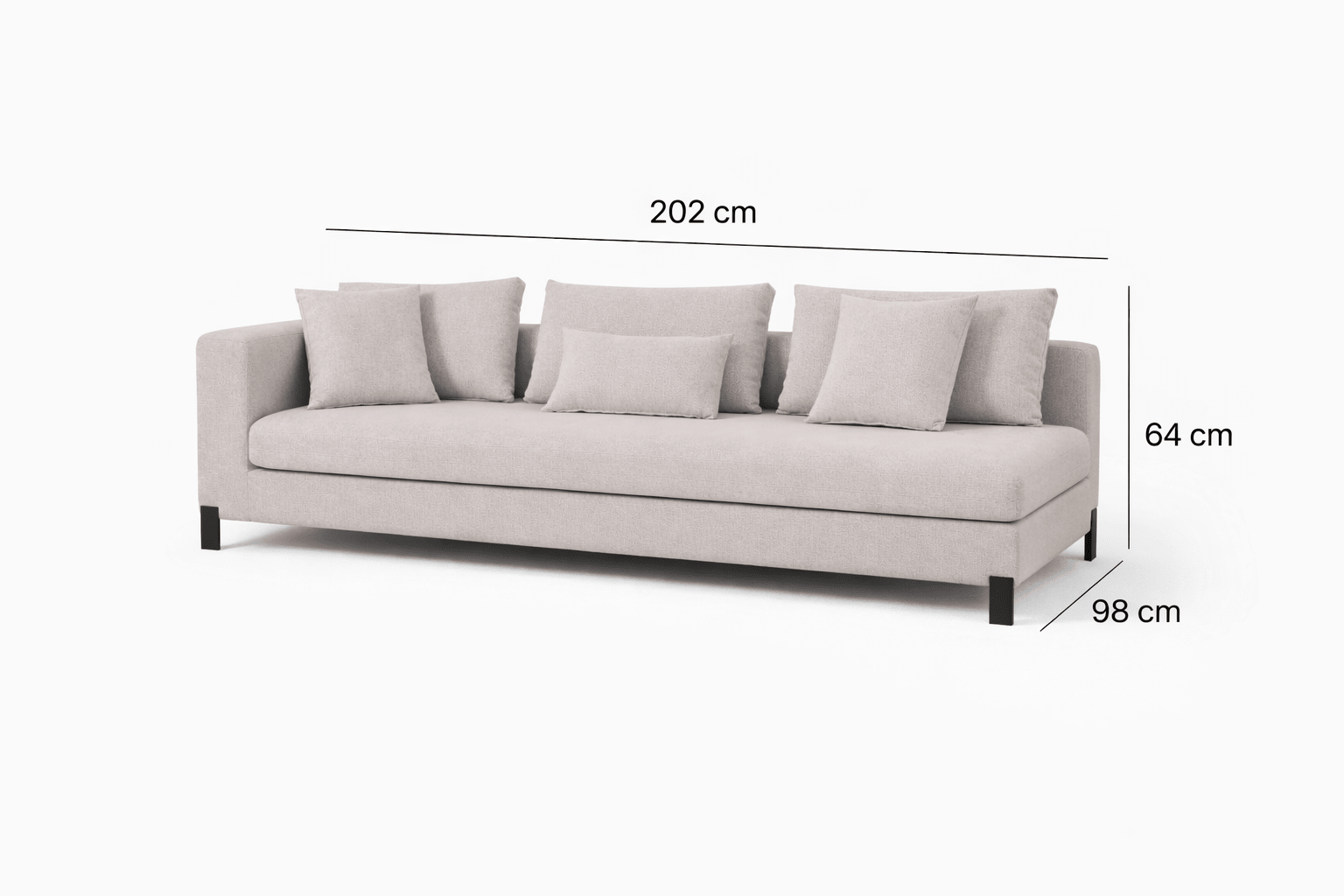 Bianca 3 Seater Left Thin Arm Sectionals| Roots Furniture