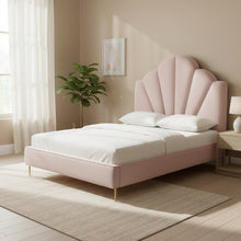 Bianca Blush Velvet Bed in Full