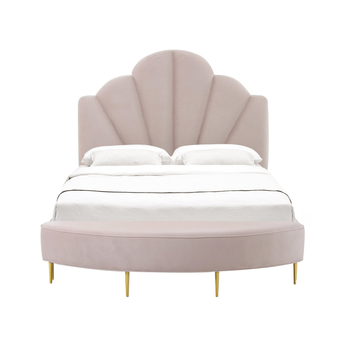 Bianca Blush Velvet Full Bench Benches| TOV
