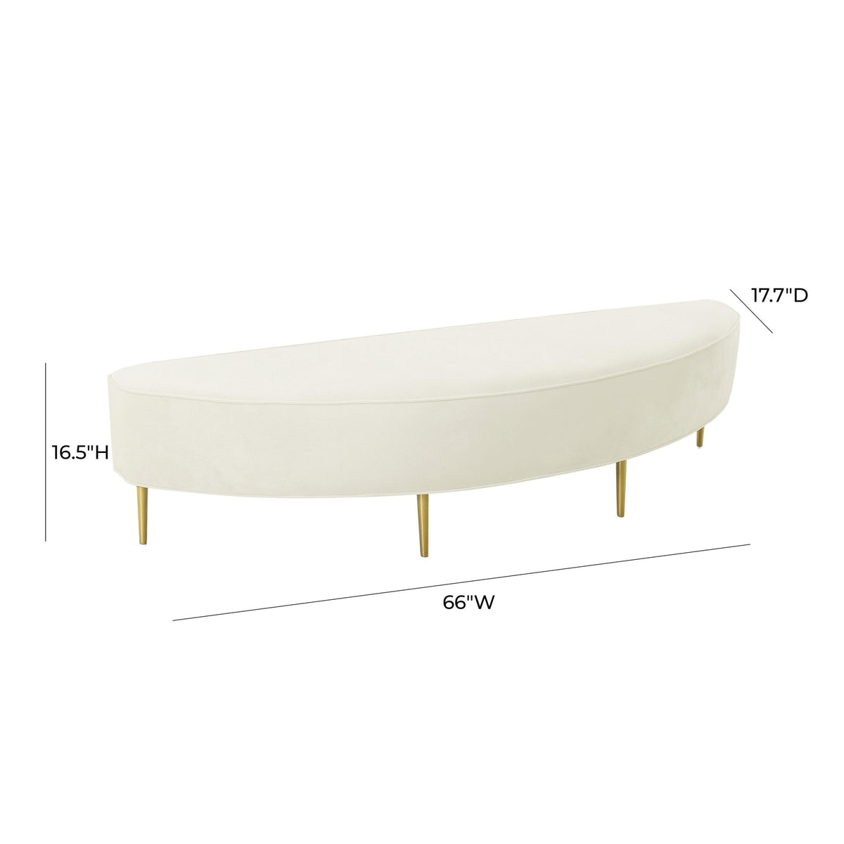 Bianca Cream Velvet Queen Bench Benches| TOV