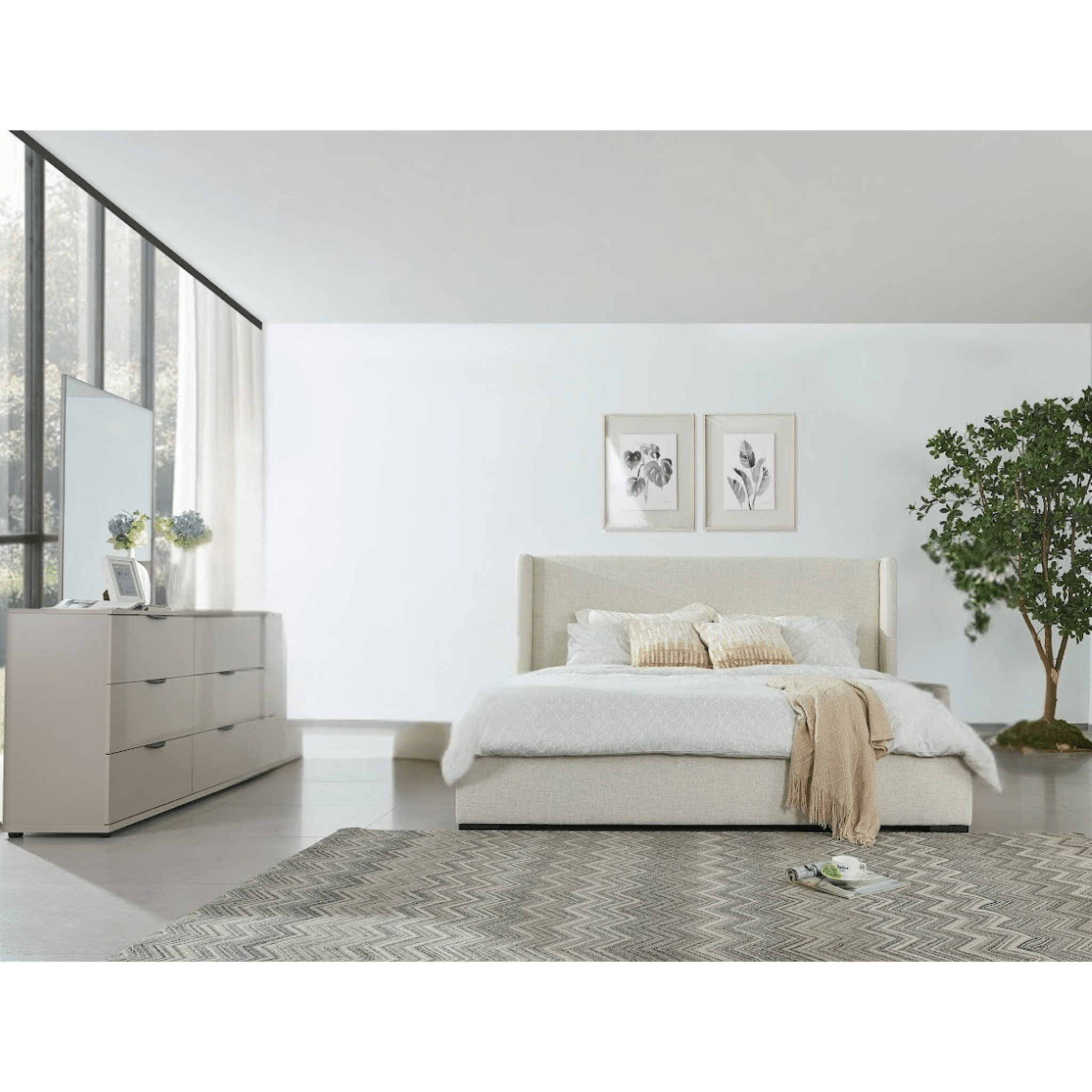 Bisque Beige Dresser with Mirror Dressers| Roots Furniture