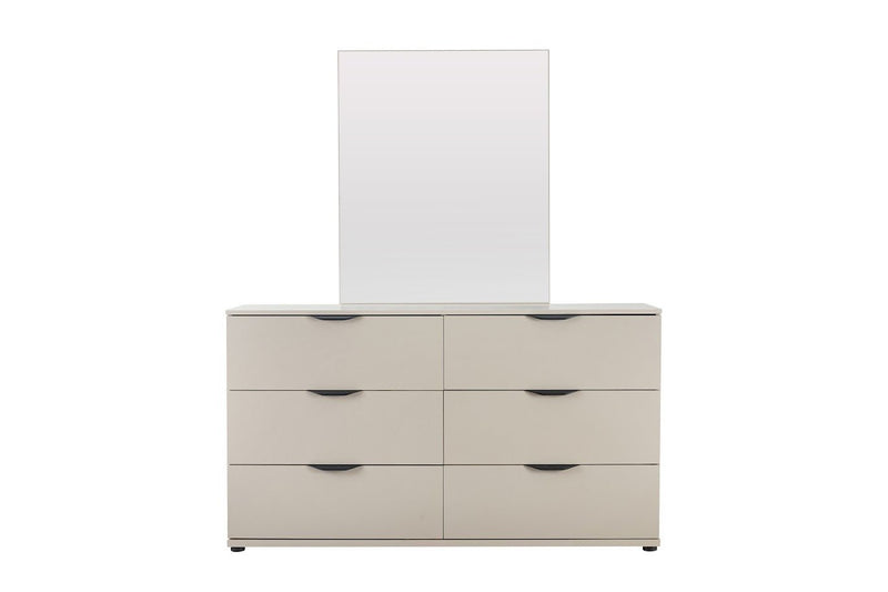 Bisque Beige Dresser with Mirror - Al Rugaib Furniture