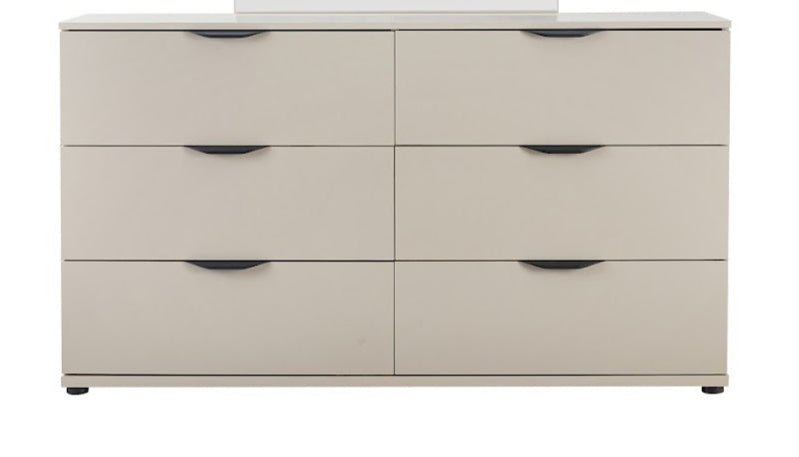 Bisque Beige Dresser with Mirror - Al Rugaib Furniture