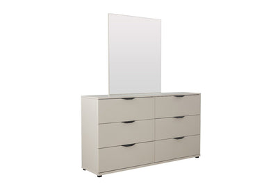 Bisque Beige Dresser with Mirror - Al Rugaib Furniture