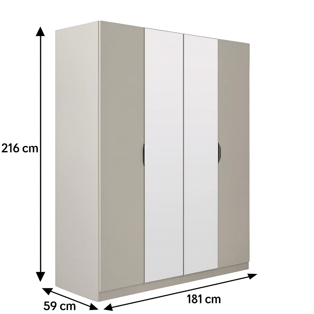 Bisque Beige Wardrobe Wardrobes| Roots Furniture