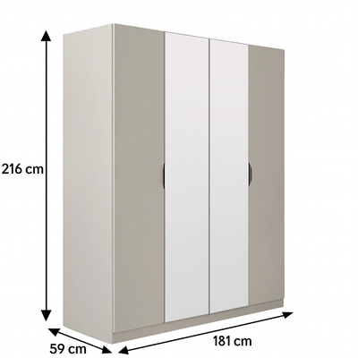 Bisque Beige Wardrobe - Al Rugaib Furniture