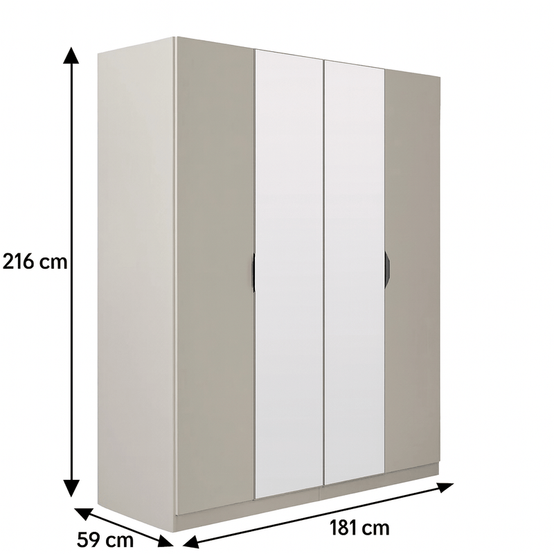 Bisque Beige Wardrobe - Al Rugaib Furniture
