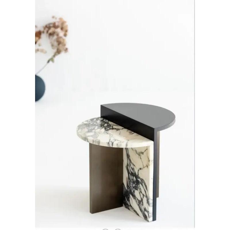Black and White Marble Side Table By Alhome Accent & End Tables| Alhome
