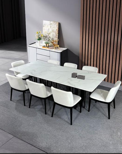 Black Bars Marble Dining Table - 8 Persons - Al Rugaib Furniture