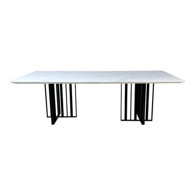 Black Bars Marble Dining Table - 8 Persons - Al Rugaib Furniture
