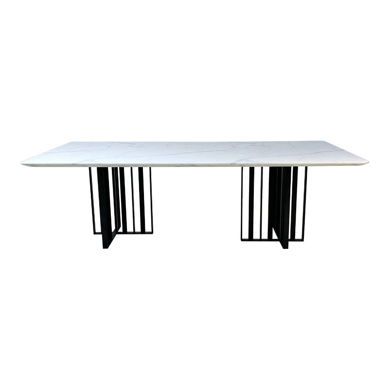 Black Bars Marble Dining Table - 8 Persons - Al Rugaib Furniture