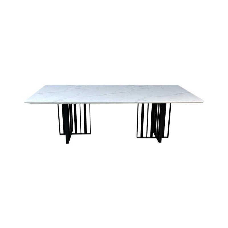 Black Bars Marble Dining Table- 8 Persons-Set Dining Room Sets| Roots Furniture