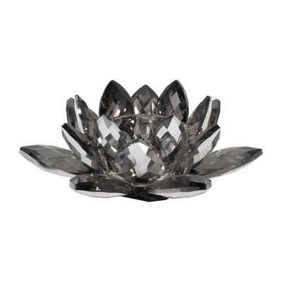 BLACK CRYSTAL LOTUS VOTIVE HOLDER 8.2 - Al Rugaib Furniture