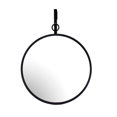 BLACK HANGING MIRROR, CIRCLE - Al Rugaib Furniture