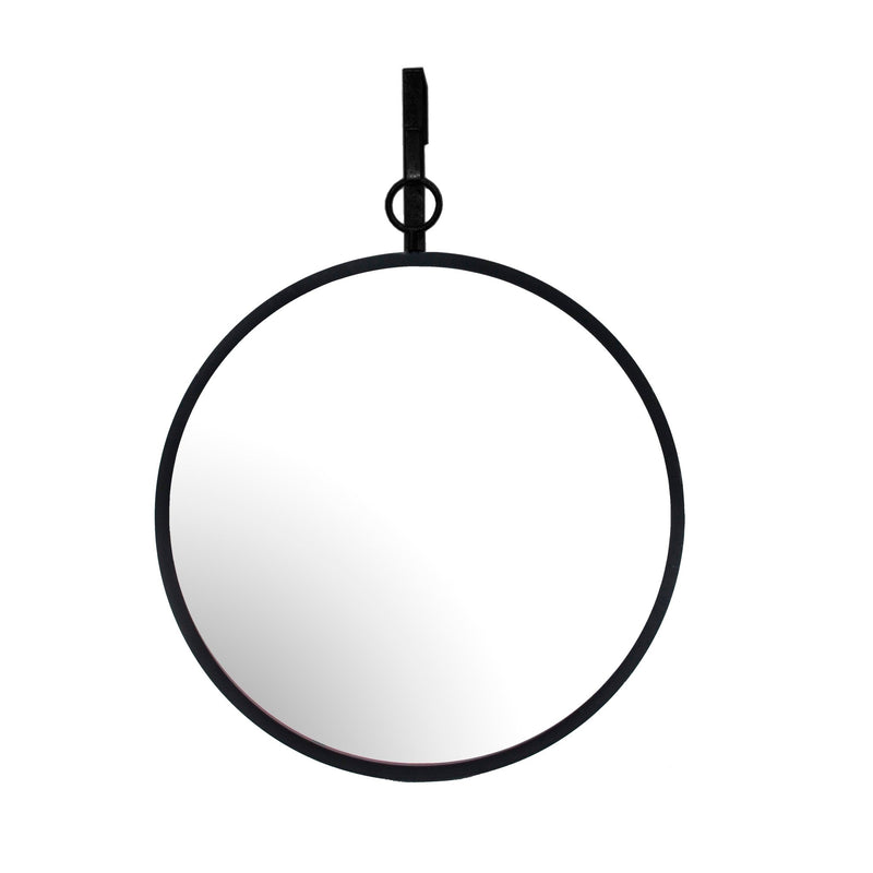 BLACK HANGING MIRROR, CIRCLE - Al Rugaib Furniture