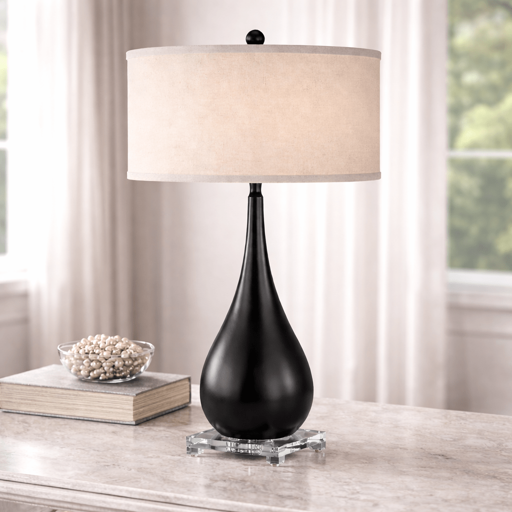 Black Lagrima Table Lamp 24" Table Lamps| Uttermost