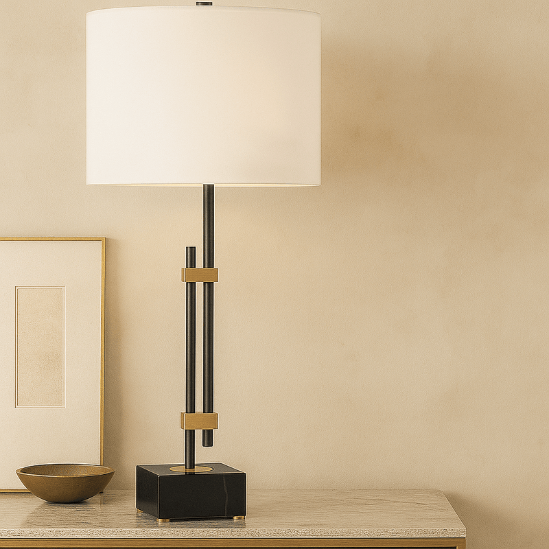 Black marble table lamp - Al Rugaib Furniture