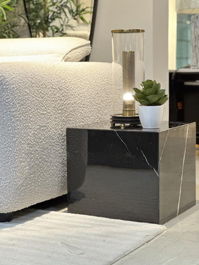 Black Marquino Marble Side Table - Al Rugaib Furniture