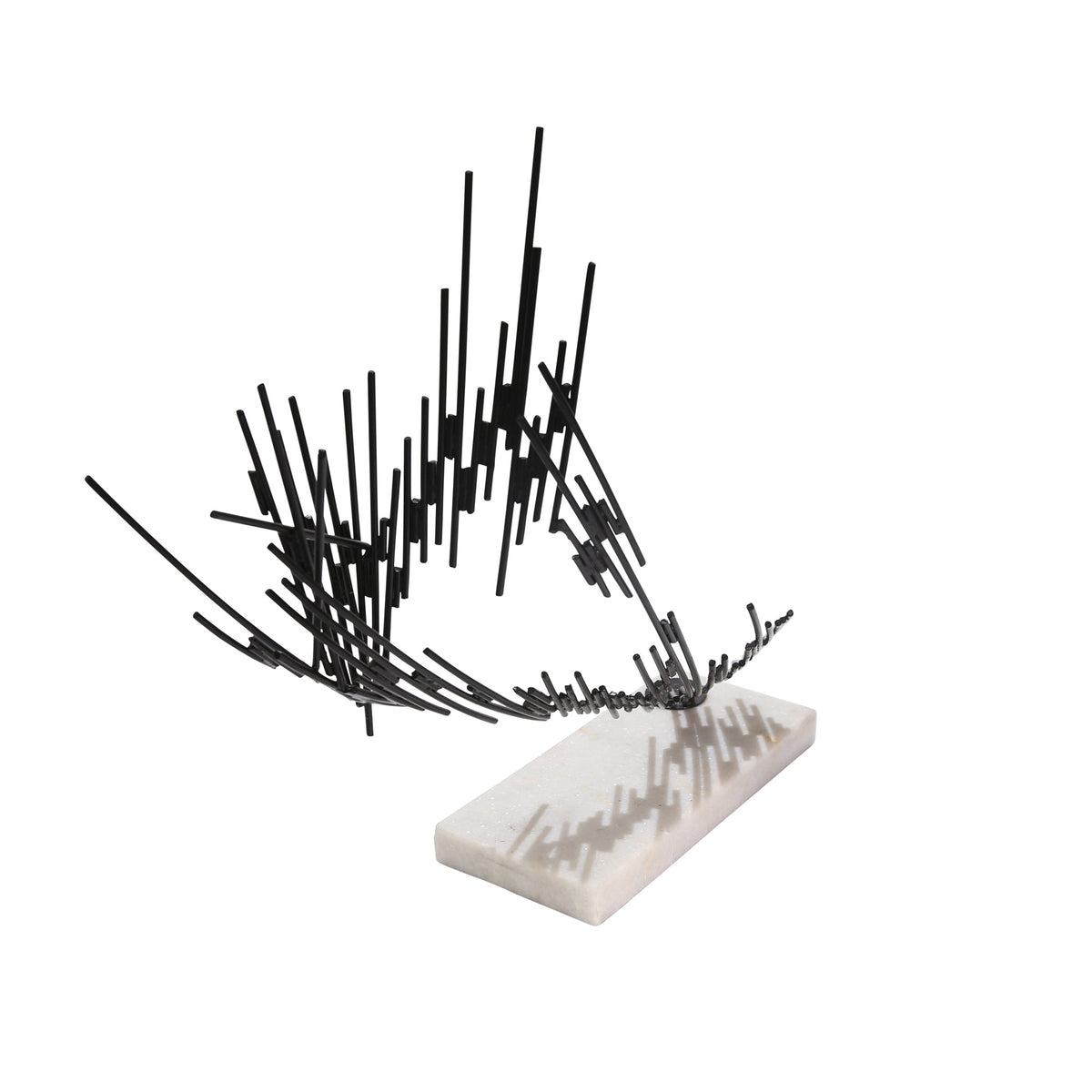 BLACK METAL LINES ON MARBLE BASE Table Decors| Sagebrook Home
