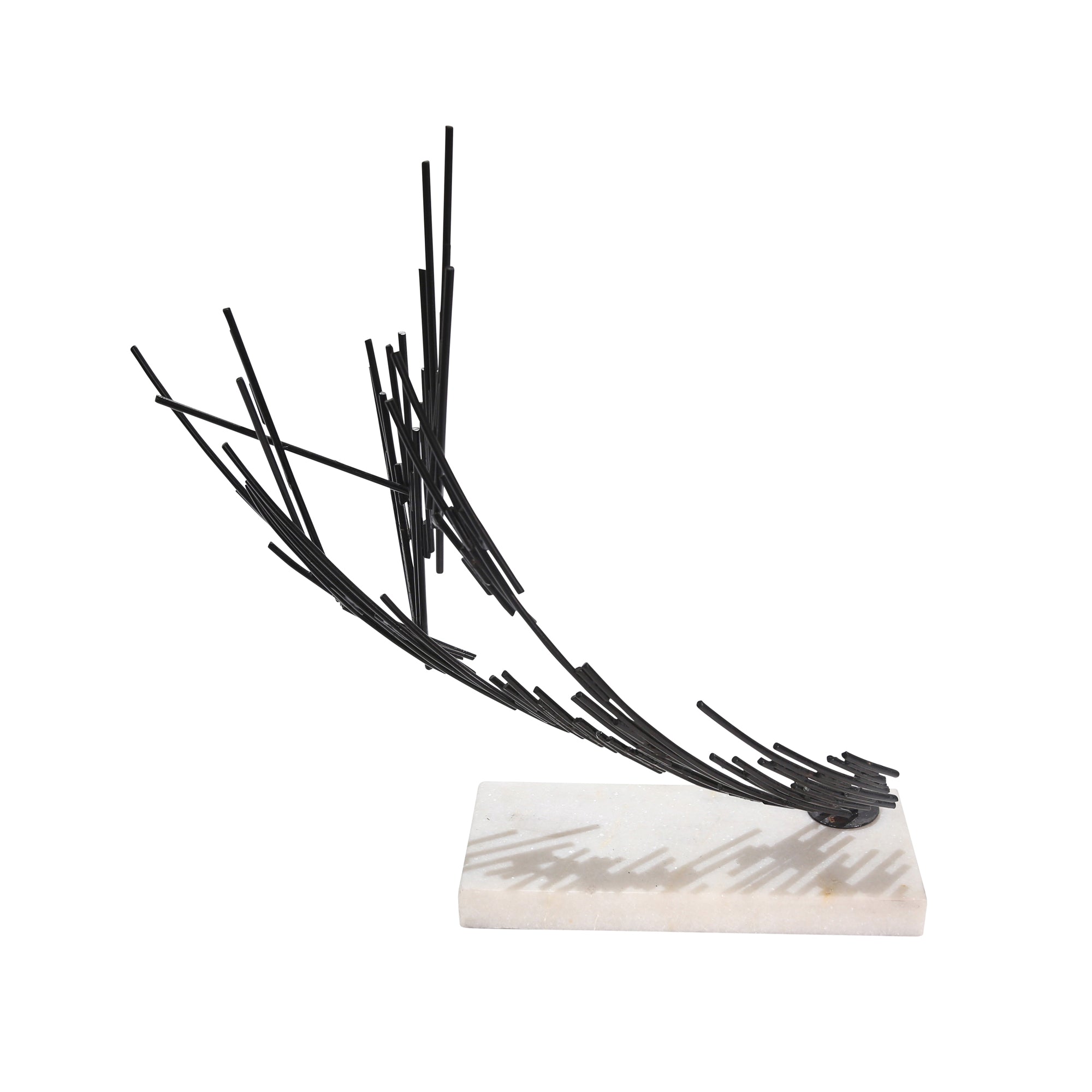 BLACK METAL LINES ON MARBLE BASE Table Decors| Sagebrook Home