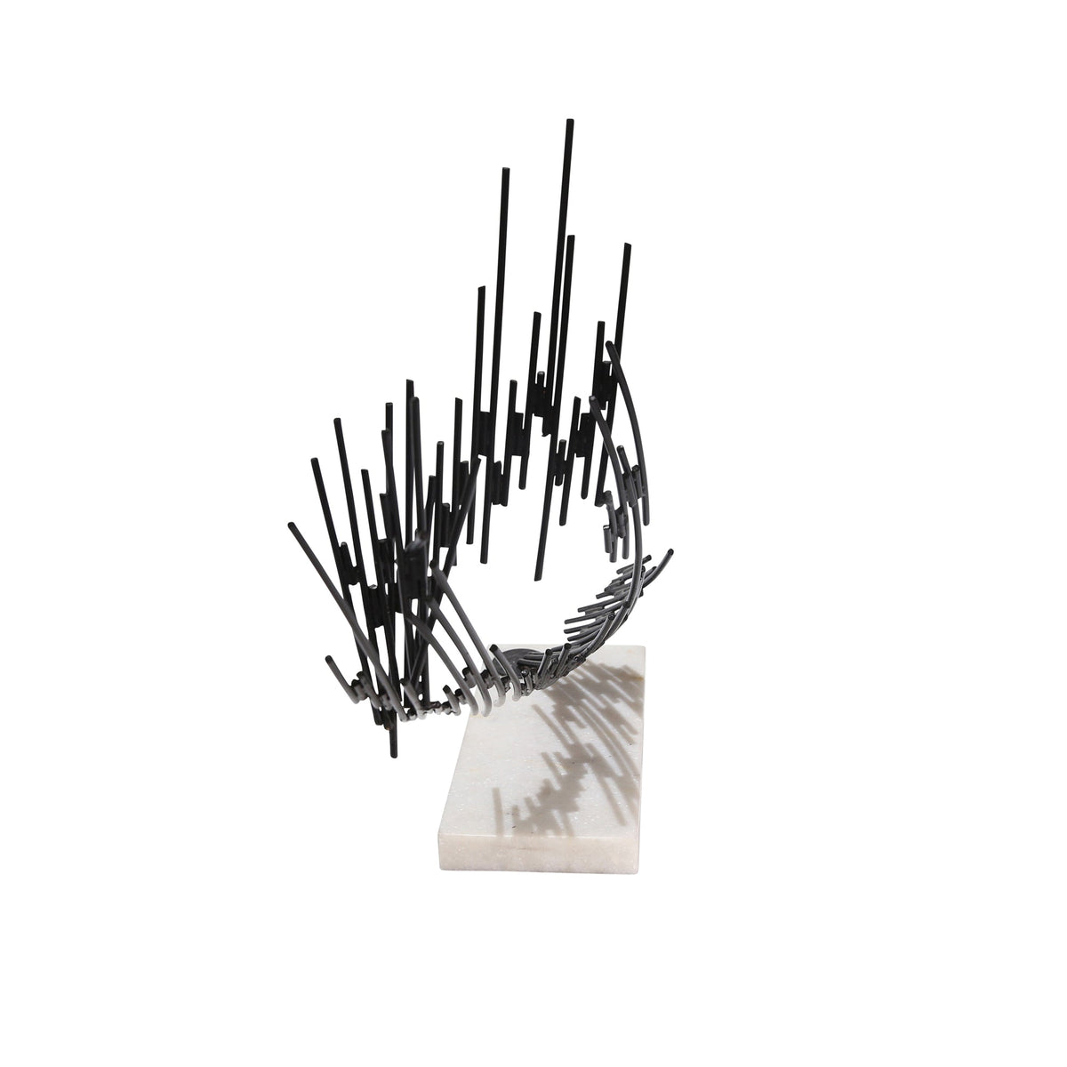BLACK METAL LINES ON MARBLE BASE Table Decors| Sagebrook Home