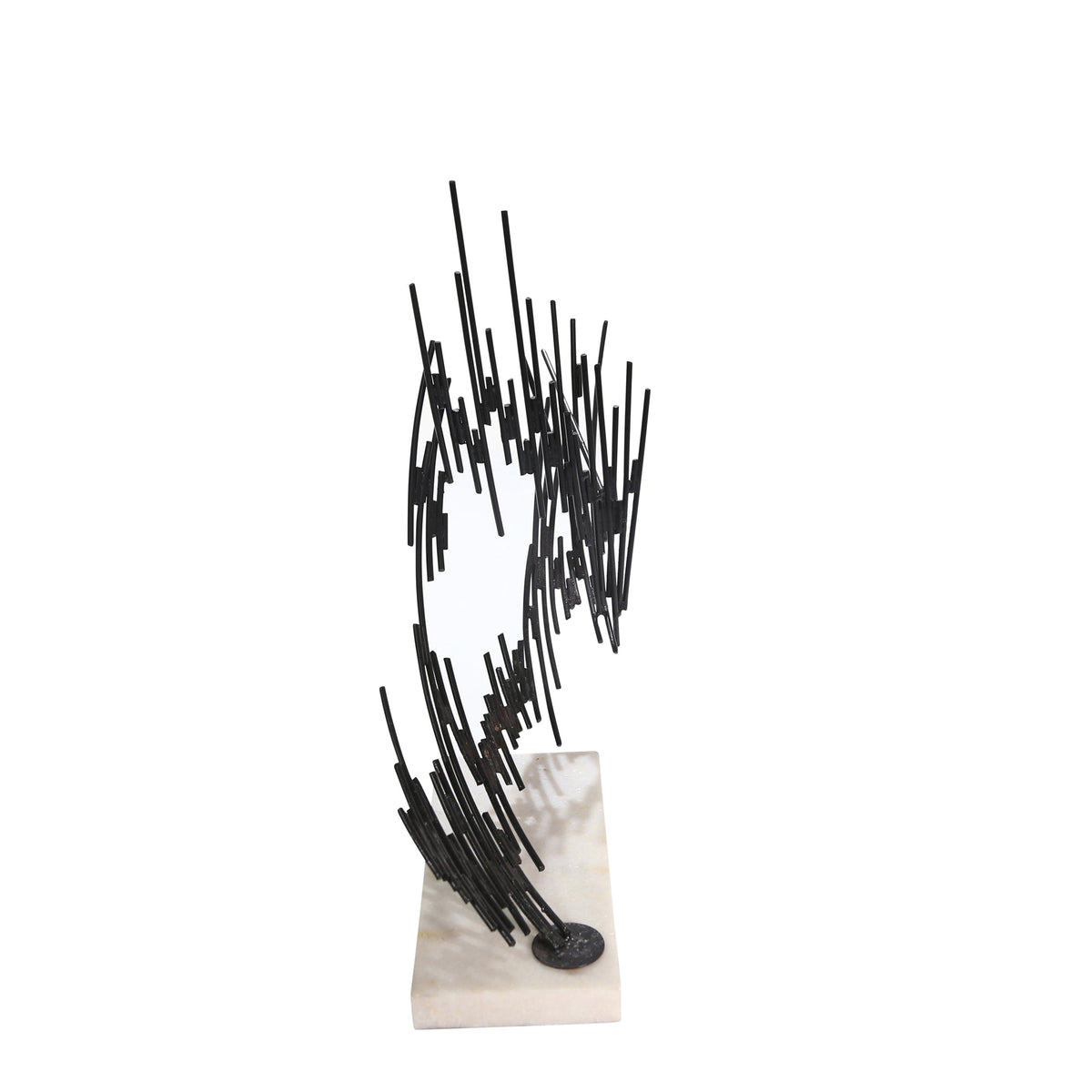 BLACK METAL LINES ON MARBLE BASE Table Decors| Sagebrook Home