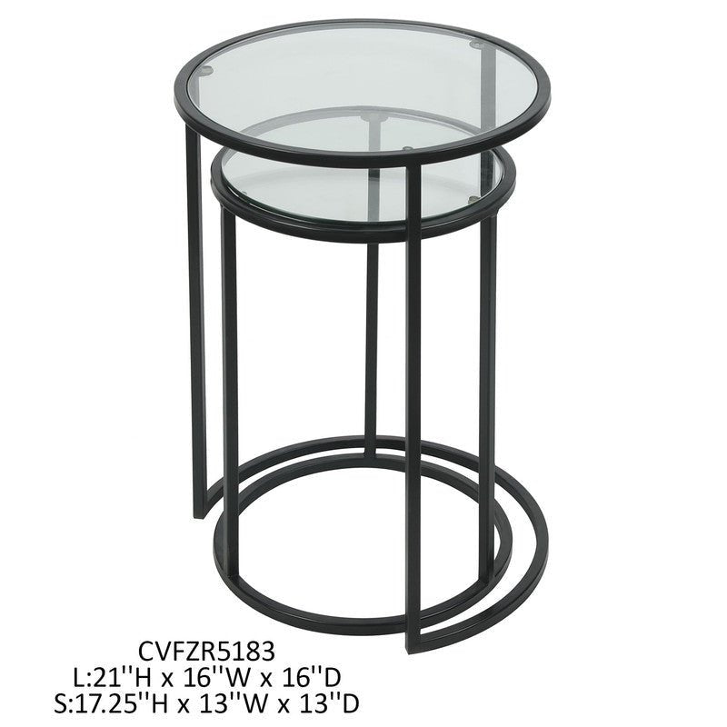 Black S/2 nesting tables Accent & End Tables| Crestview