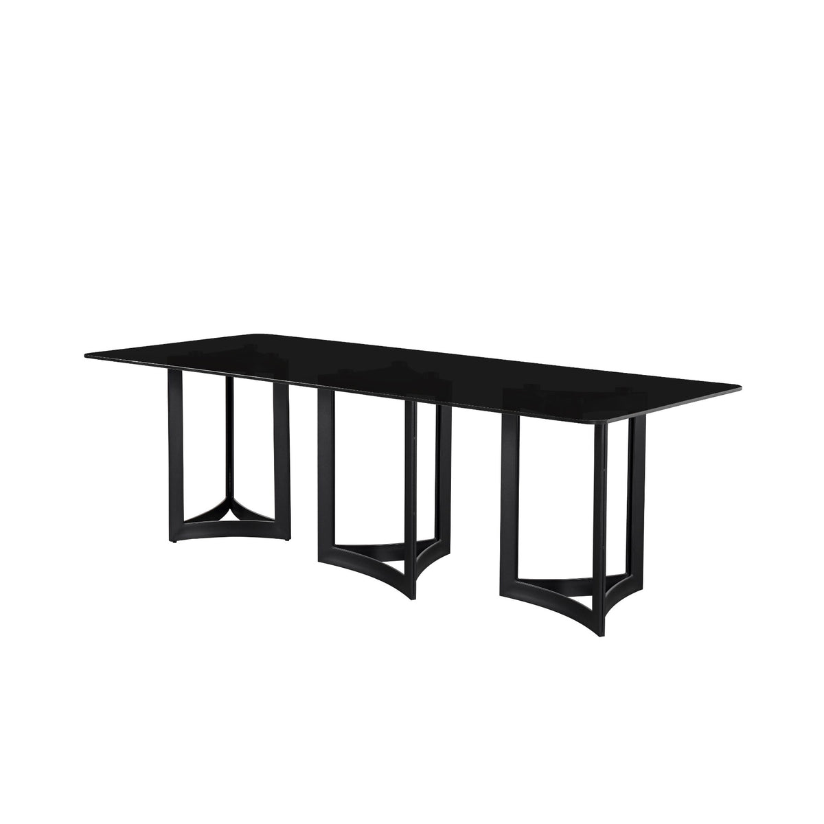 Alexa Dining Table Black Base and 295 CM Black Glass