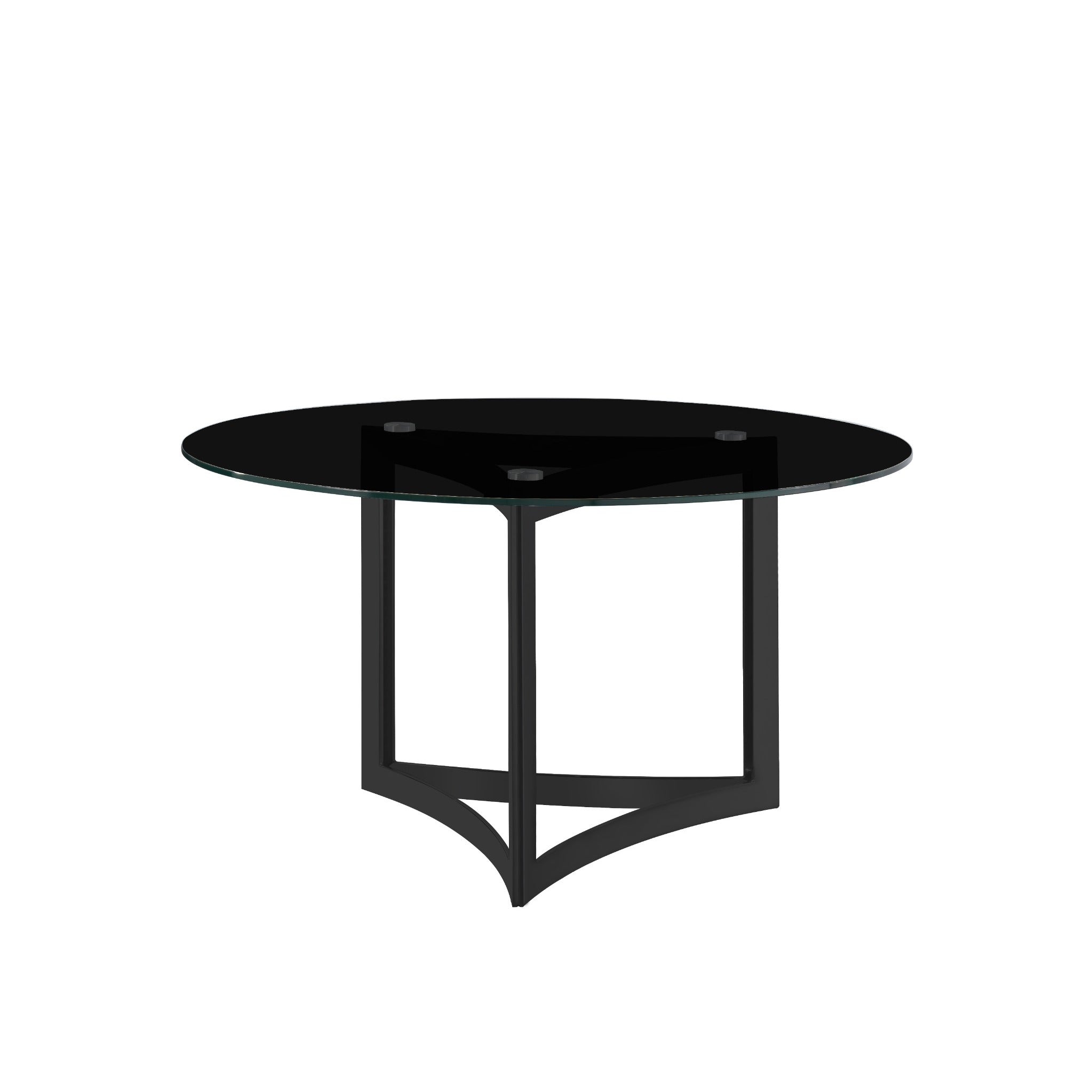 Alexa Dining Table Black Base and 130 CM Round Black Glass