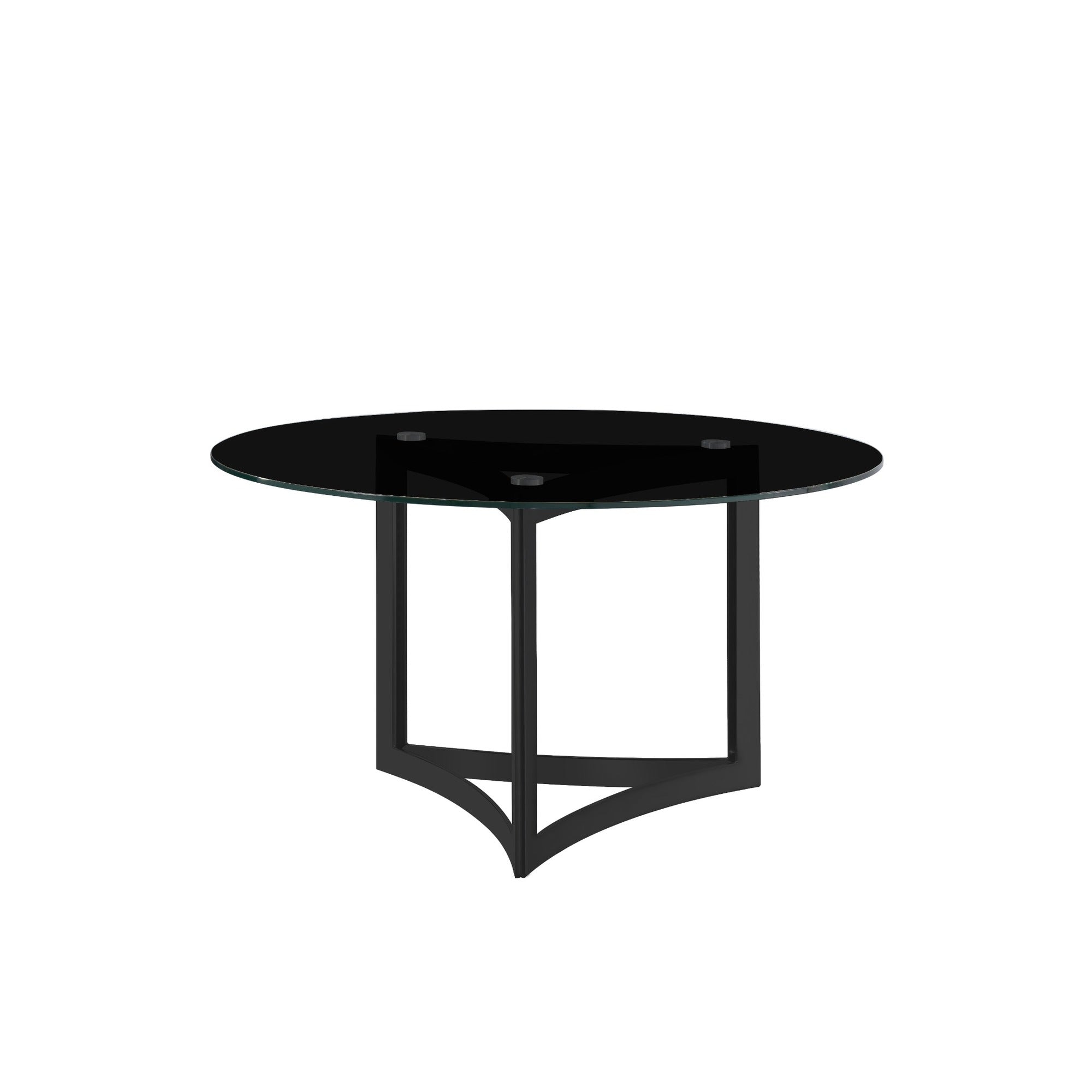 Alexa Dining Table Black Base and 180 CM Round Black Glass