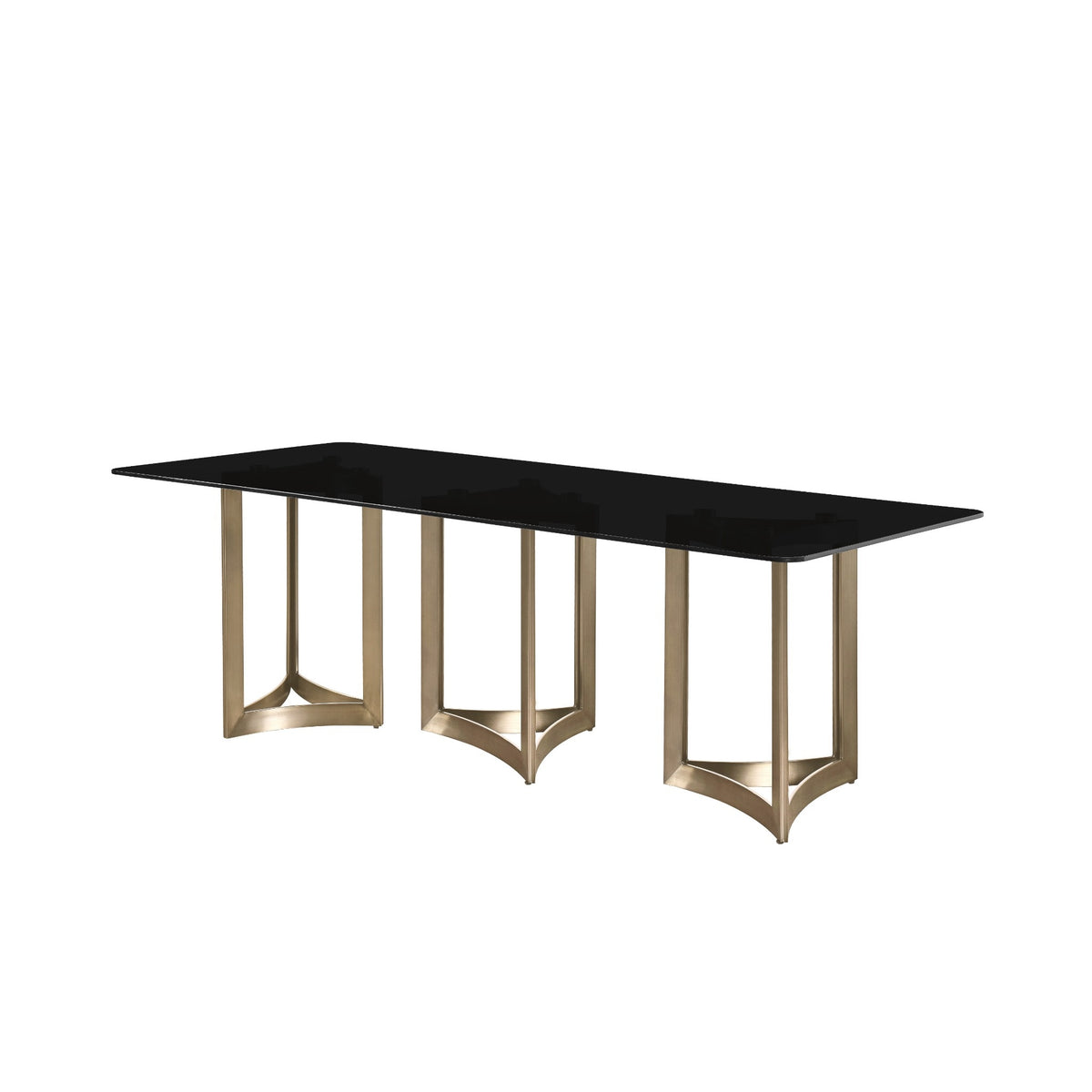 Alexa Dining Table Gold Base and 295 CM Black Glass