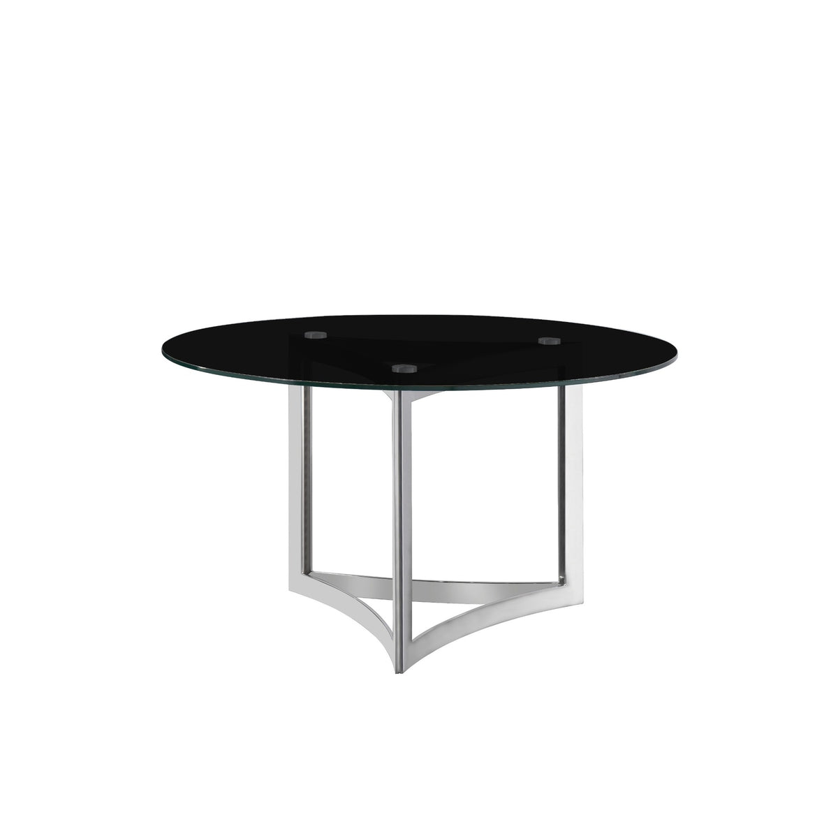 Alexa Dining Table Silver Base and 150 CM Round Black Glass