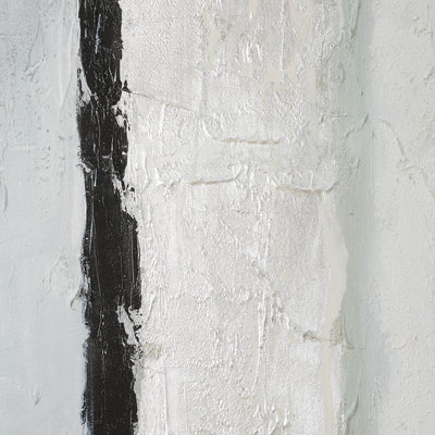 BLACK/SILVER ABSTRACT Hand Painted Canvas - Al Rugaib Furniture