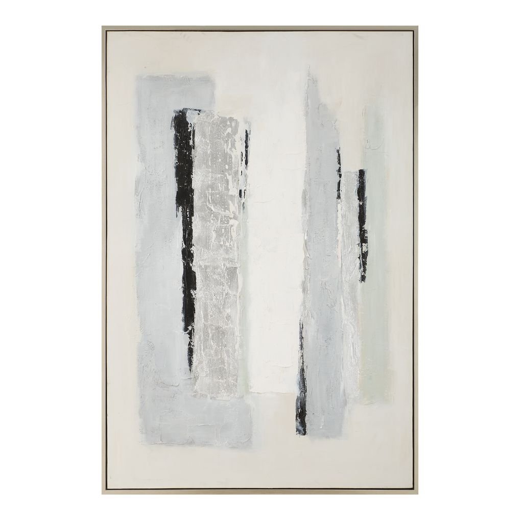 BLACK/SILVER ABSTRACT Hand Painted Canvas Paintings & Pictures| Uttermost