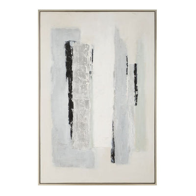 BLACK/SILVER ABSTRACT Hand Painted Canvas - Al Rugaib Furniture