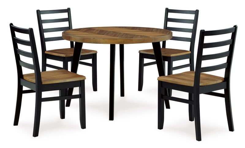 Blondon Round DRM Table Set (5/CN) - Al Rugaib Furniture
