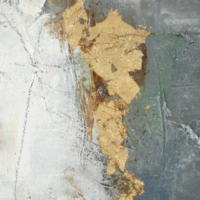 BLUE GOLD ABSTRACT Hand Painted Canvas - Al Rugaib Furniture