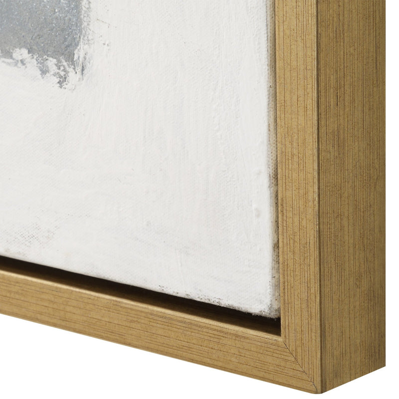 BLUE GOLD ABSTRACT Hand Painted Canvas - Al Rugaib Furniture