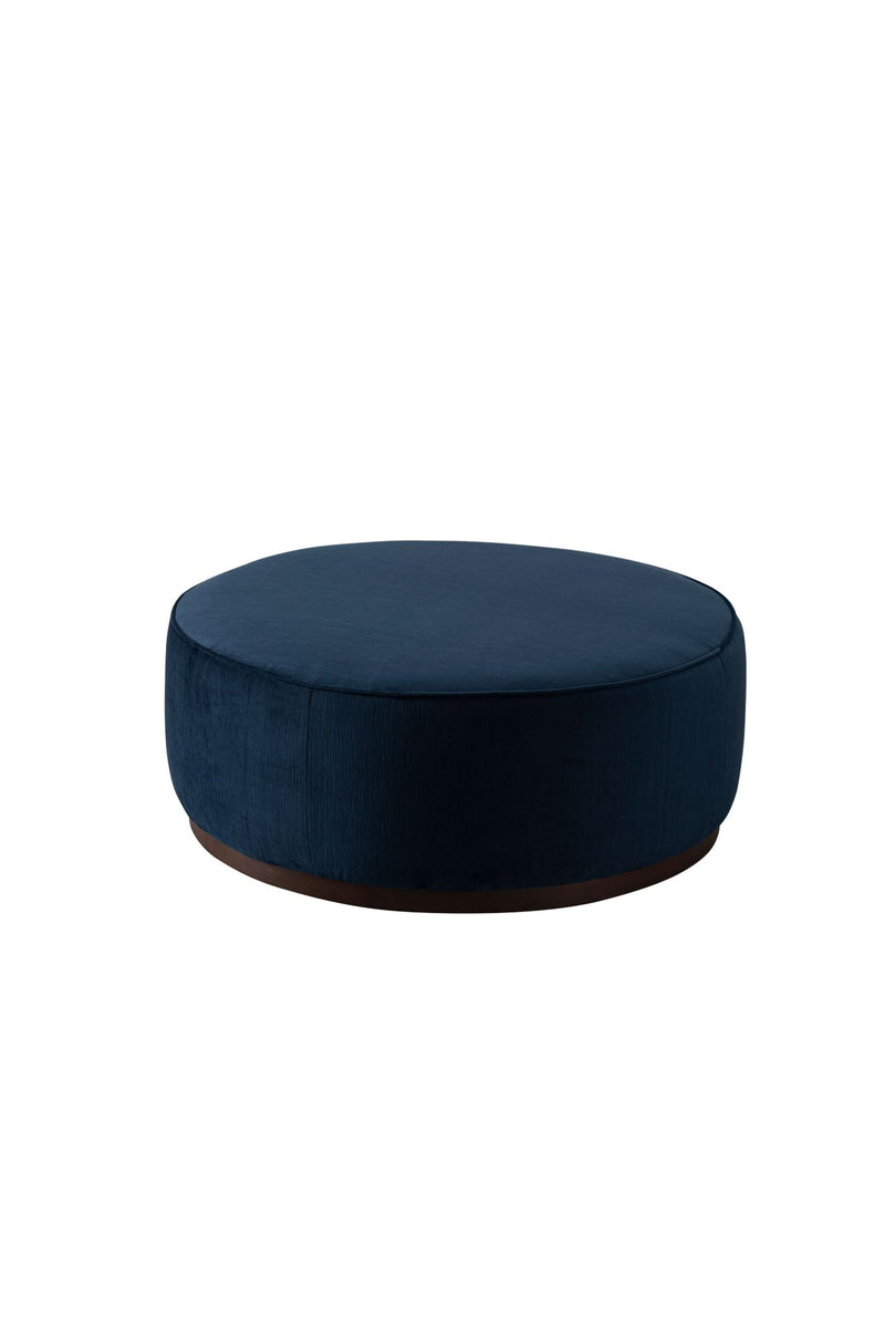 Blue Linen Ottoman W91xH36cm - Al Rugaib Furniture