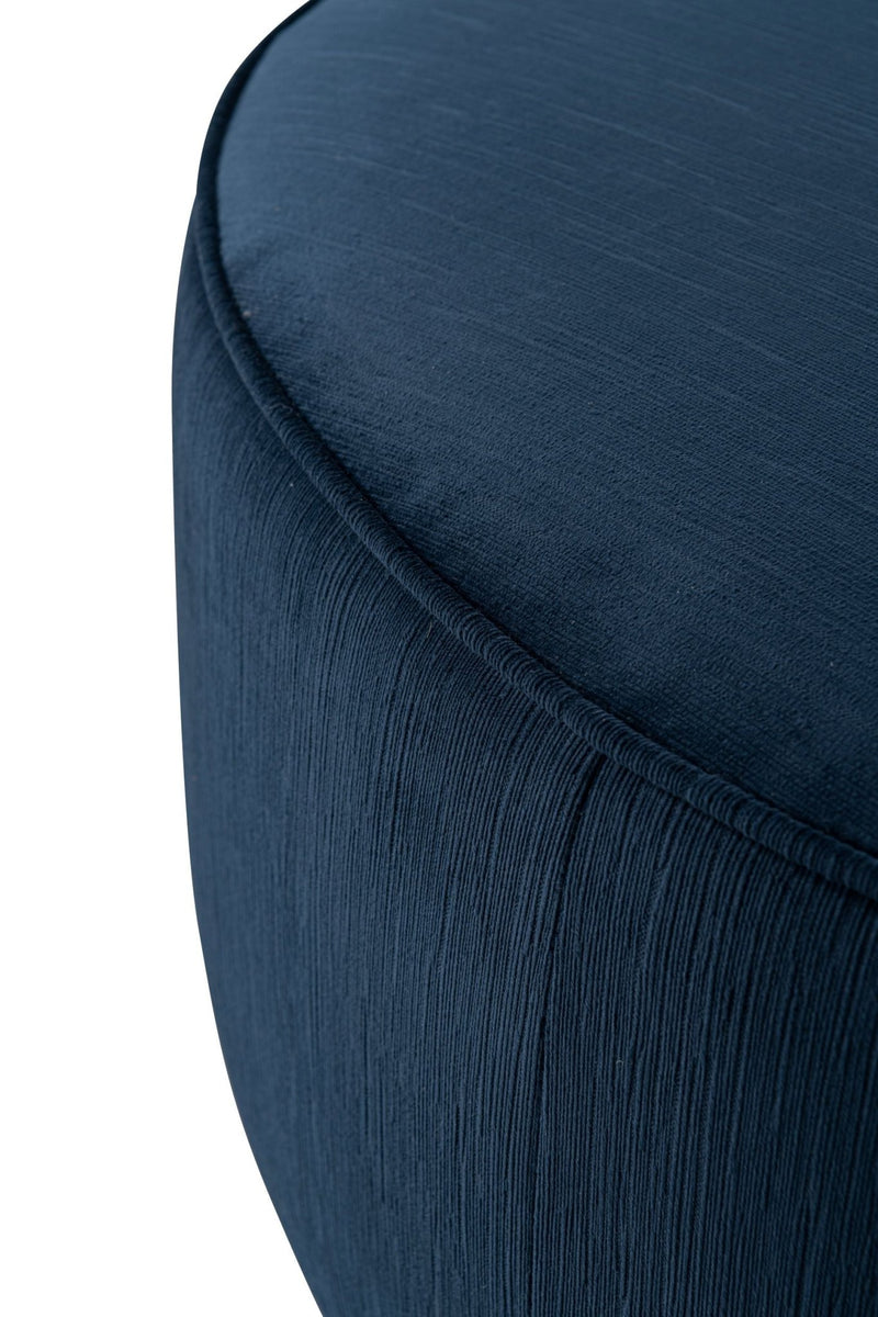 Blue Linen Ottoman W91xH36cm - Al Rugaib Furniture