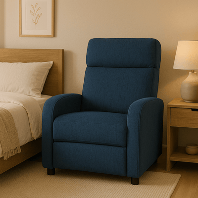 Blue Musk High Leg Recliner - Al Rugaib Furniture