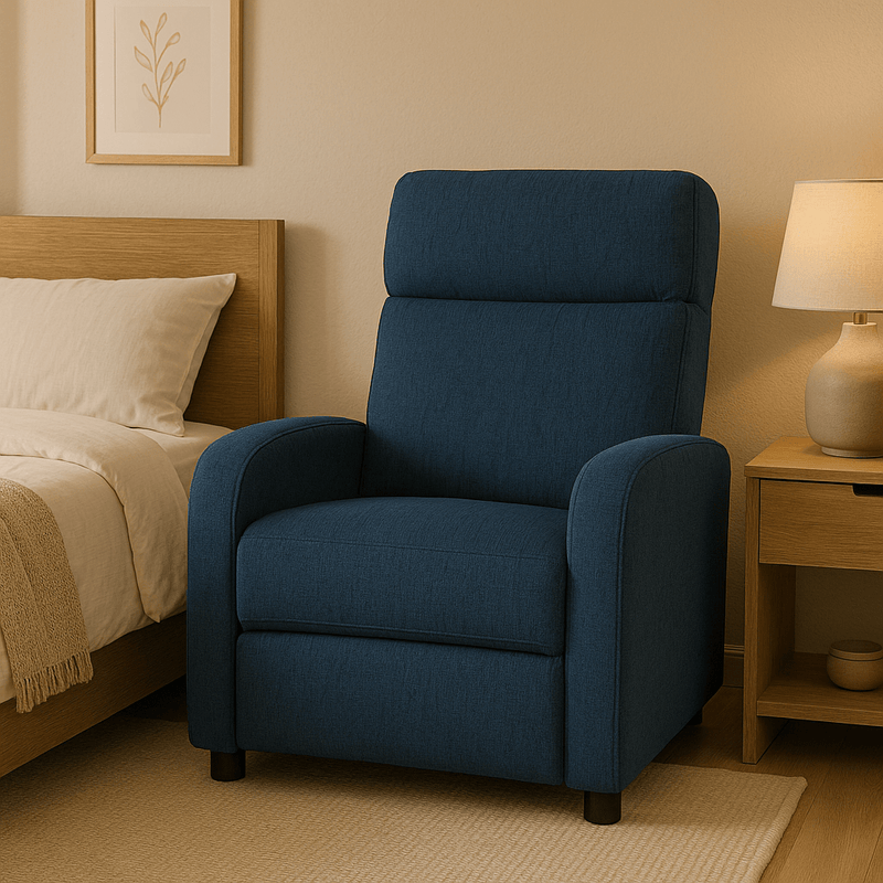 Blue Musk High Leg Recliner - Al Rugaib Furniture