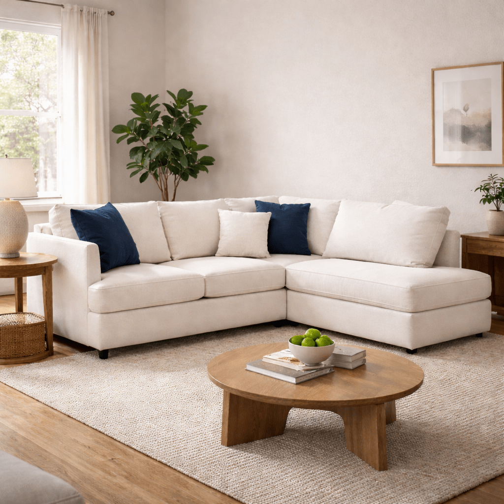 Blue Pearl Cream Sectional - Al Rugaib Furniture