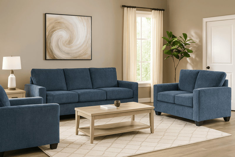 Blue Rannis Sofa Set - Al Rugaib Furniture