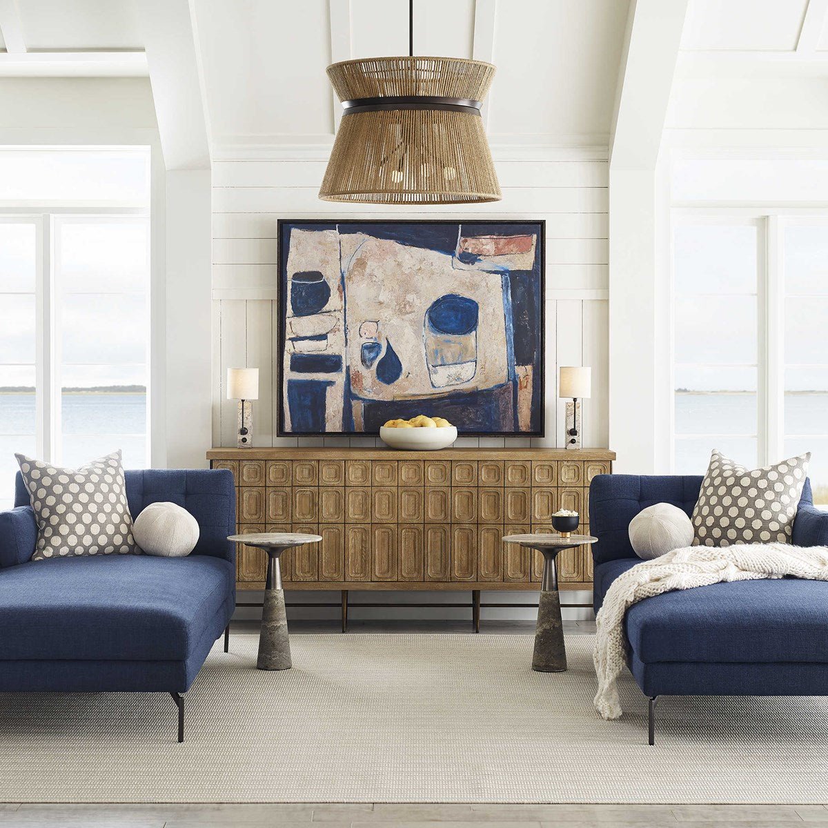 Blue Tableau Framed Canvas Wall Art| Uttermost