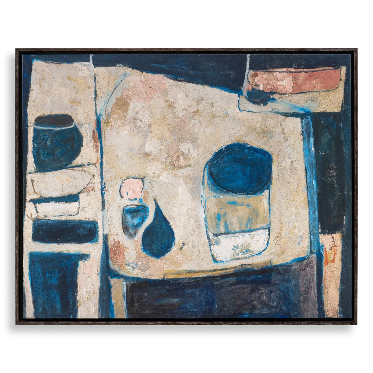 Blue Tableau Framed Canvas Wall Art| Uttermost